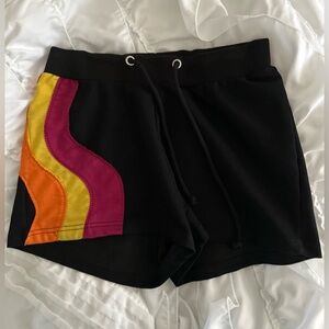 Women’s Black With Colorful Streaks Shorts